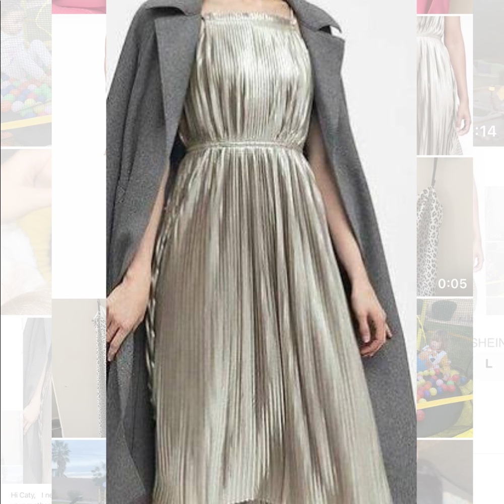 Banana republic pleated midi dress S12 tall NWT